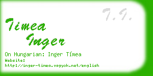 timea inger business card